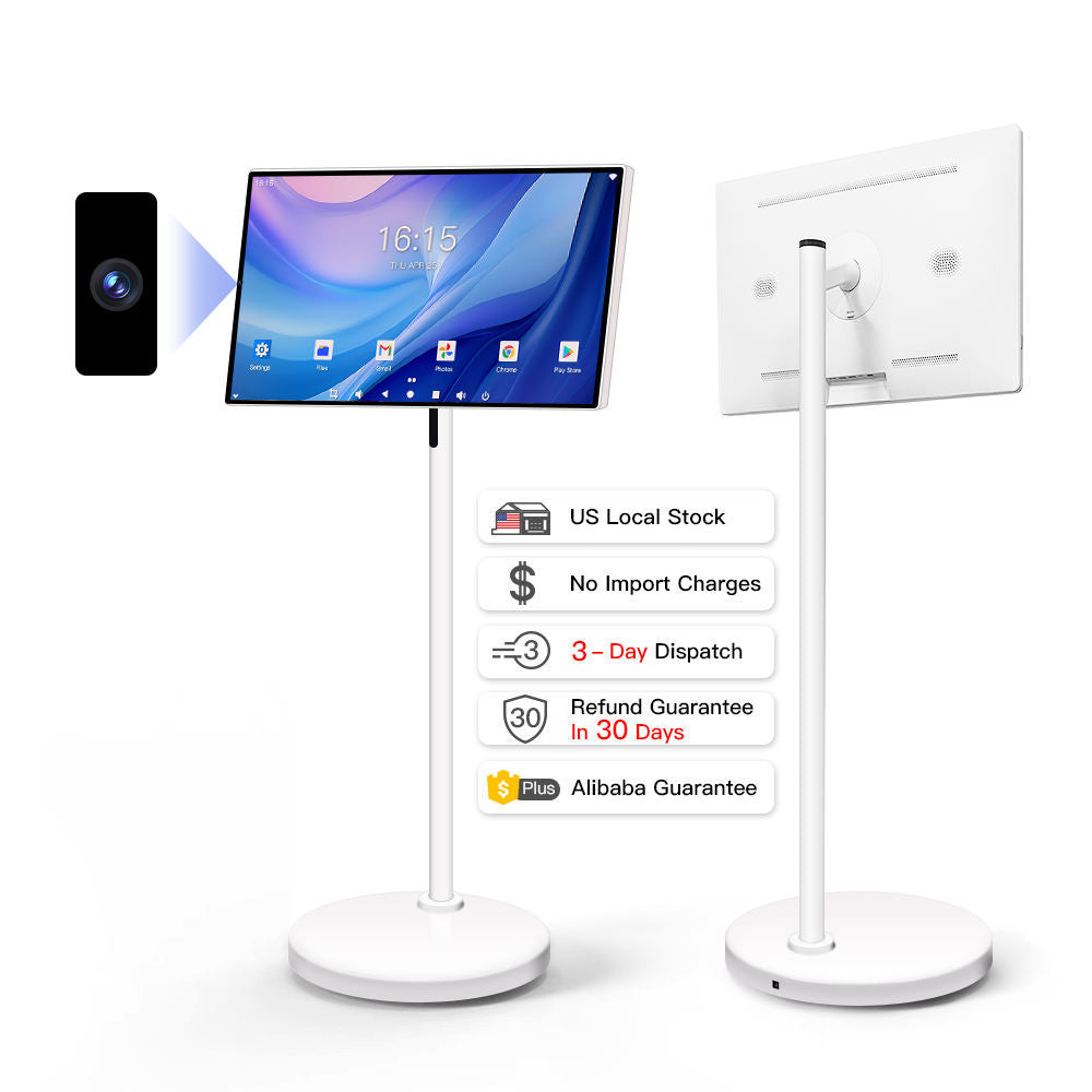 Adjustable Floor Tablet Stand with 360° Rotation, Height 1200–1470 mm, Stable Base for Display & Digital Signage 24 inch monitor